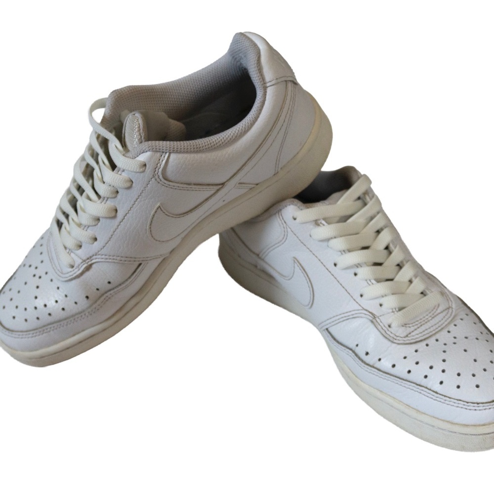 Nike Court Vision Low White Leather Sneakers Women’s 7.5 - Picture 7 of 7